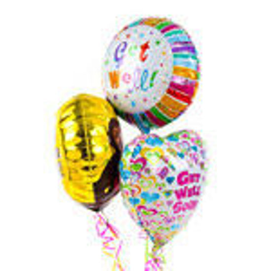 Picture of Get Well Balloon Bouquet of 3