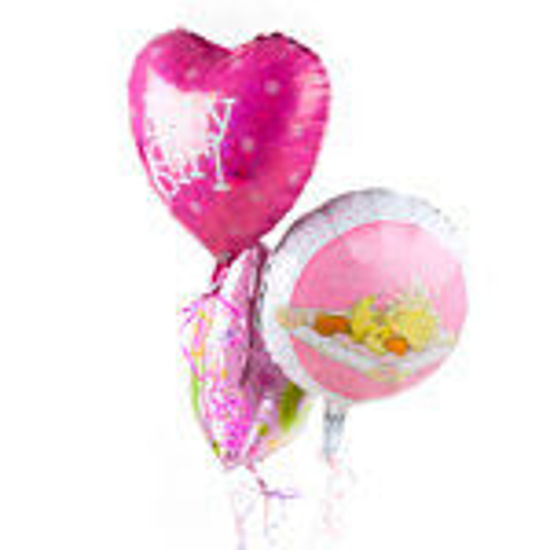 Picture of Baby Girl Bouquet of 3 Balloons