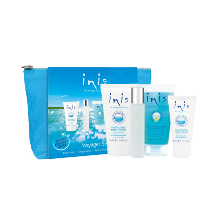 Travel-friendly sizes of Cologne, seaweed enriched Body Lotion, Hand Cream and Shower Gel 