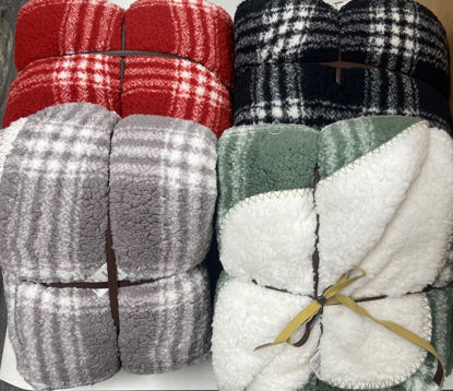 Picture of Sherpa Plaid Blanket 50”x60”