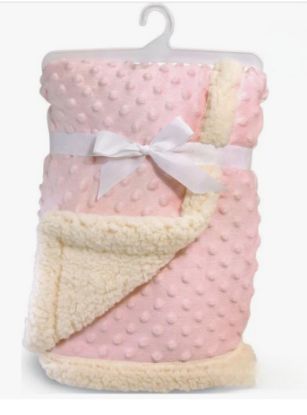 Picture of Baby Pink Bumpy Plush & Sherpa Blanket