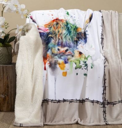 Picture of Highland Cow Plush Throw