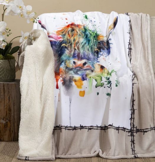 Picture of Highland Cow Plush Throw