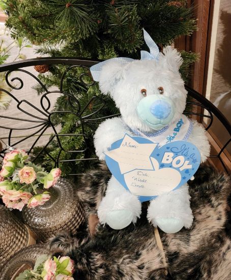 Picture of Blue Birth Announcement Bear