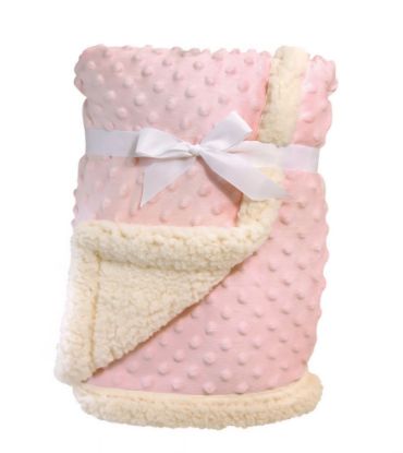 Picture of Baby Pink Bumpy Plush & Sherpa Blanket