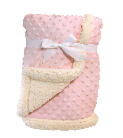 Picture of Baby Pink Bumpy Plush & Sherpa Blanket