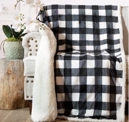 Picture of Lumberjack White and Black Throw