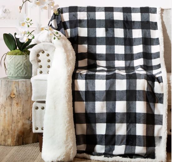 Picture of Lumberjack White and Black Throw