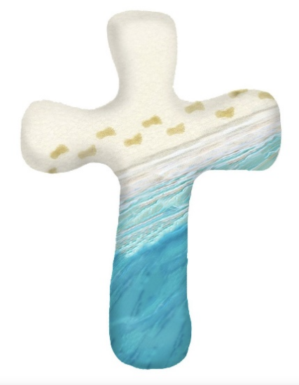 Comforting Hand-Held Clay Cross Footprints